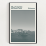 Crater Lake National Park Print, Monochrome