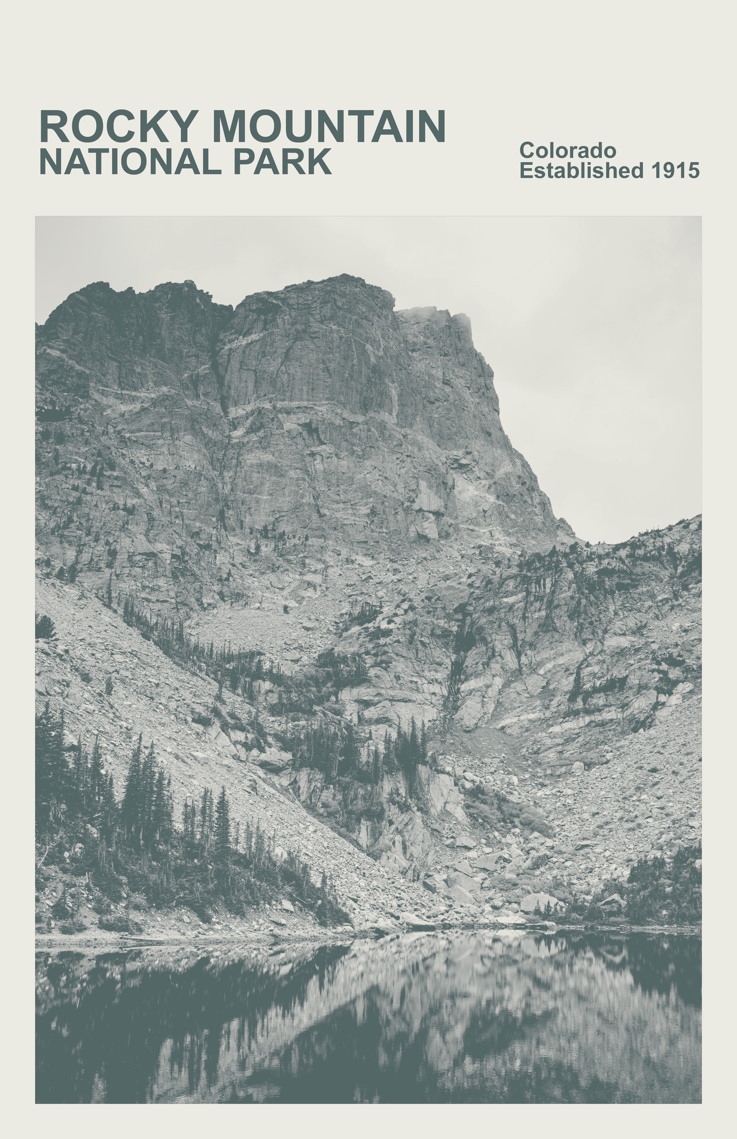 Rocky Mountain National Park Poster, Print, Monochrome